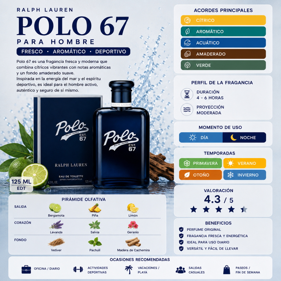 POLO 67 VARON EDT 125 ML